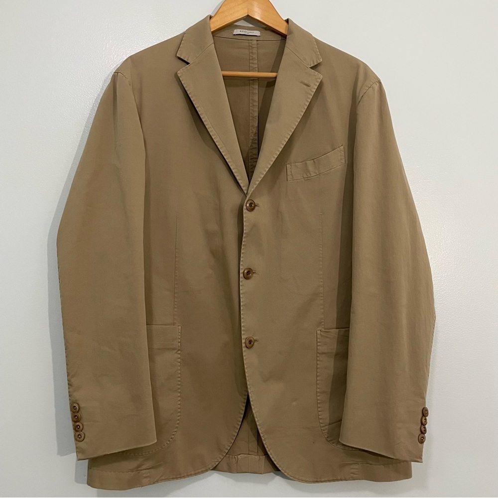 Boglioli Beige Stretch Cotton Blazer Made in Italy Size EU52